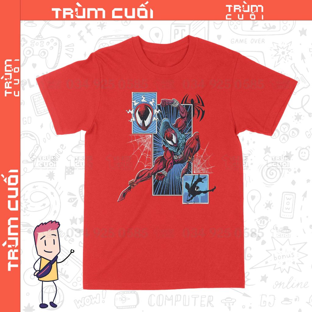  Áo thun Scarlet Spider - Across The Spider-Verse, Trùm Cuối Marvel Cine, Unisex Cotton 100% 2 màu nam nữ 0287 