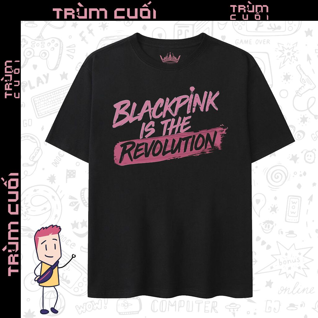  Áo thun BLɅϽKPIИK Revolution, Trùm Cuối Thần Tượng Âm Nhạc, Cotton 100% 2 màu nam nữ 0293 