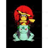  Áo thun Pikachu X Naruto, Trùm Cuối Anime, Unisex Cotton 100% 2 màu nam nữ 0049 
