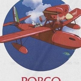  Áo thun Poco Rosso - Ghibli  Unisex Trùm Cuối Anime Cine Movie, Cotton 100% 2 màu nam nữ 0117 
