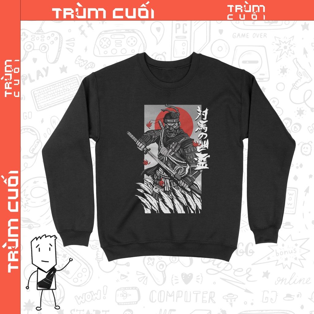 Áo Sweater Ghost of Tsushima, Trùm Cuối Game, Unisex Nỉ Bông 100% 2 màu nam nữ 0212 