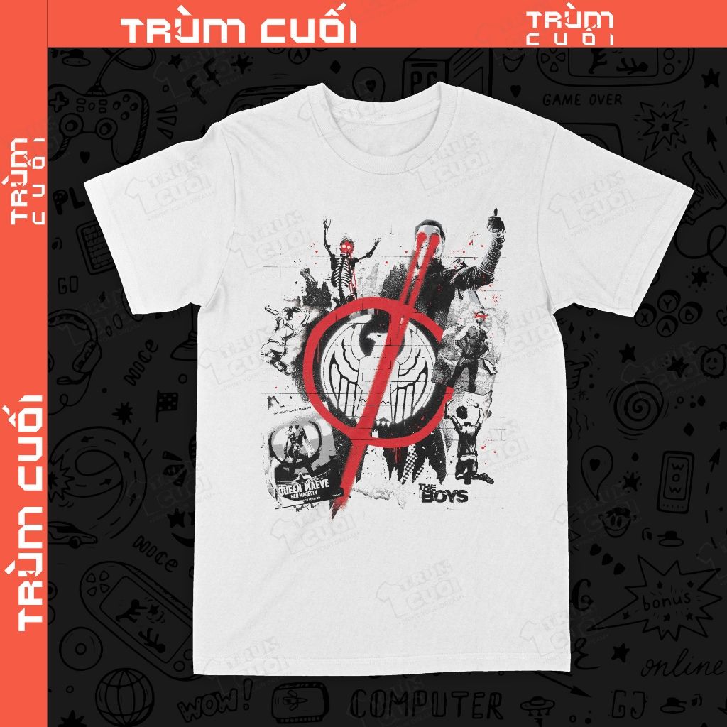  Áo thun The Boys Graffiti, Trùm Cuối Movie Cine, Unisex Cotton 100% 2 màu nam nữ 0440 