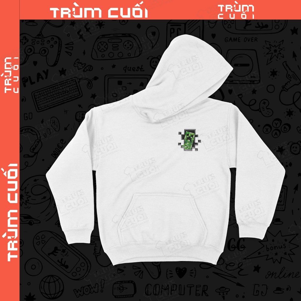  Áo Hoodie 2 mặt Minecraft - Boom, Trùm Cuối Game, Nỉ Bông 100% Unisex nam nữ 0434 