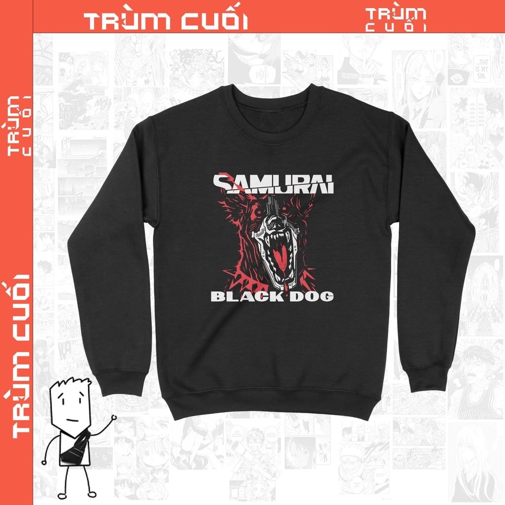  Áo Sweater Samurai: Black Dog - Cyberpunk 2077, Trùm Cuối Game, Unisex Nỉ Bông 100% 2 màu nam nữ 0079 