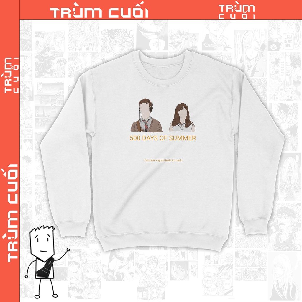  Áo Sweater 500 Days of Summer Unisex Trùm Cuối Cine, Nỉ Bông 100% 2 màu nam nữ 0090 
