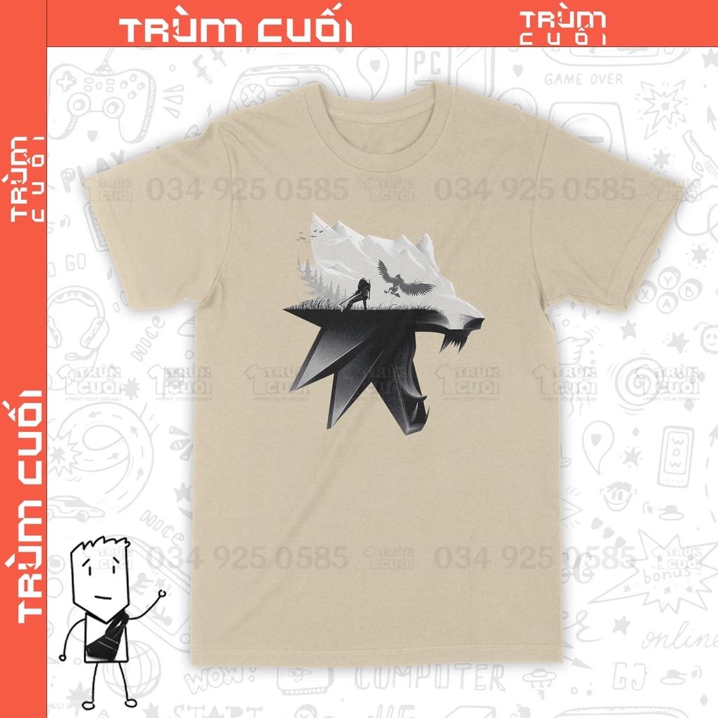  Áo thun The Witcher, Trùm Cuối Game, Cotton 100% 2 màu nam nữ 0220 