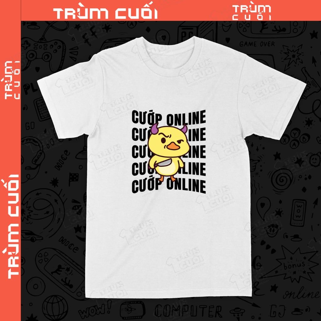  Áo thun Cướp Onine Unisex Trùm Cuối , Cotton 100% 2 màu nam nữ 0041 