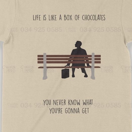  Áo thun Forest Gump Unisex Trùm Cuối Cine, Cotton 100% 2 màu nam nữ 0042 