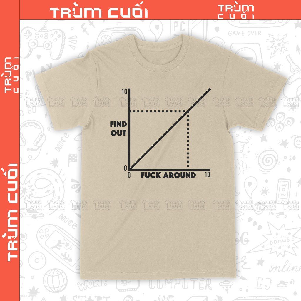  Áo thun fuck around and find out, Trùm Cuối Meme, Unisex Cotton 100% 2 màu nam nữ 0420 
