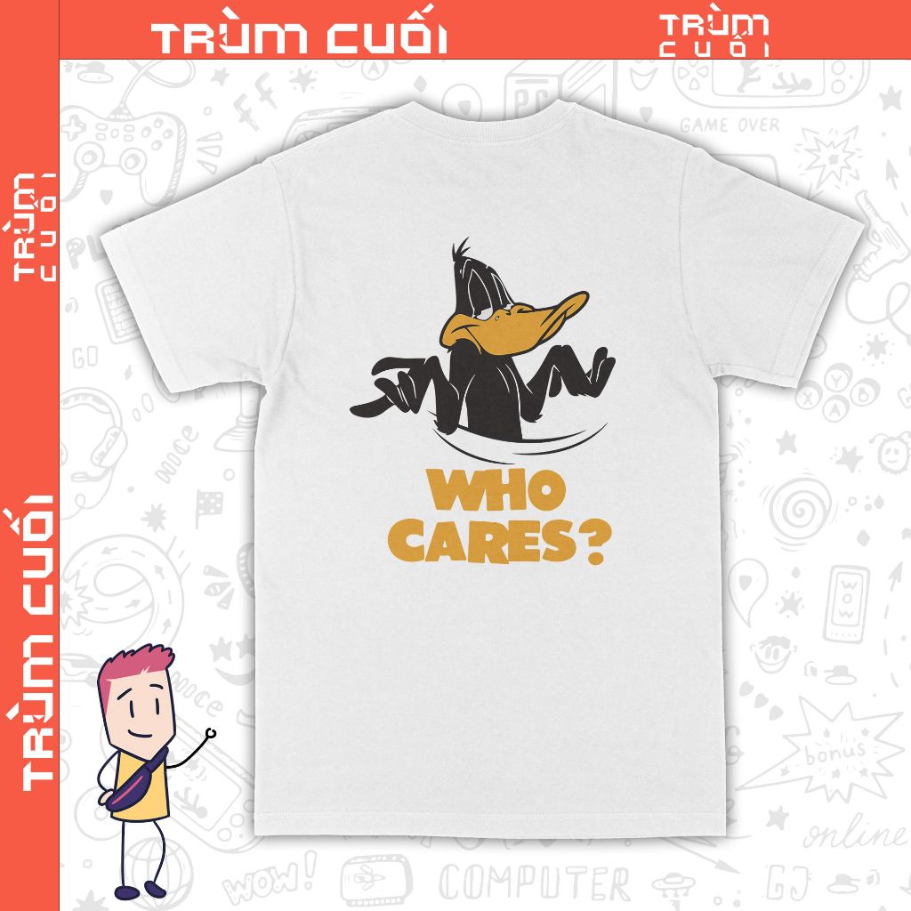  Áo thun 2 mặt Daffy Duck - Not My Problem, Trùm Cuối Cartoon Casual, Unisex Cotton 100% 2 màu nam nữ 0311 