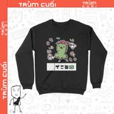  Áo Sweater Creeper - Minecraft, Trùm Cuối Game, Unisex Nỉ Bông 100% 2 màu nam nữ 0219 