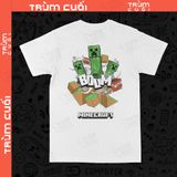  Áo thun 2 mặt Minecraft - Boom, Trùm Cuối Game. Unisex Cotton 100% 2 màu nam nữ 0434 