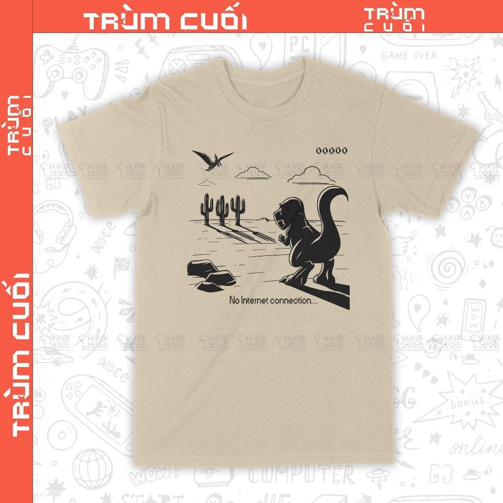  Áo thun Chrome Dino - Khủng Long Việt Dã, Trùm Cuối Game, Unisex Cotton 100% 2 màu nam nữ 0423 