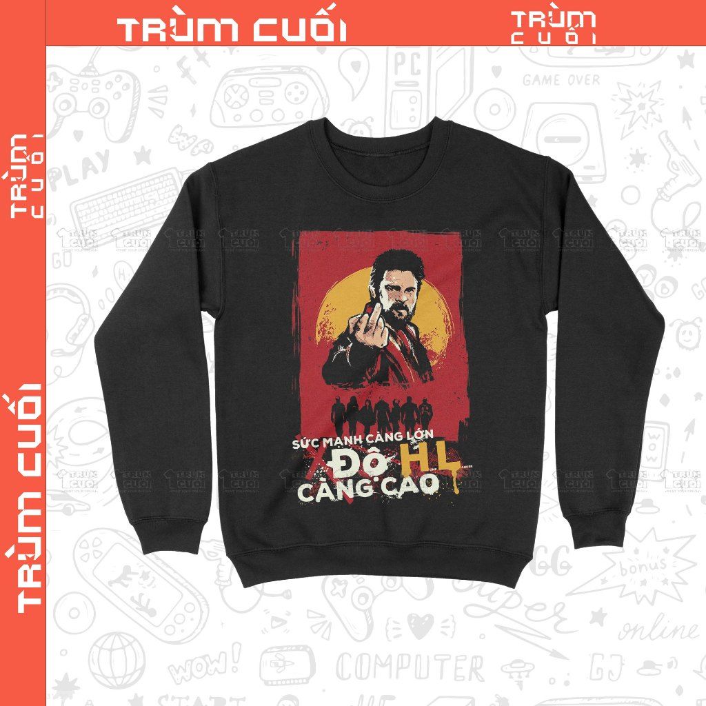  Áo Sweater Billy Butcher - The Boys , Trùm Cuối Cine, Nỉ Bông 100% Unisex nam nữ 0424 