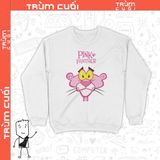  Áo Sweater Pink Panther, Trùm cuối Cartoon Cine, Unisex Cotton 100% 2 màu nam nữ 0208 