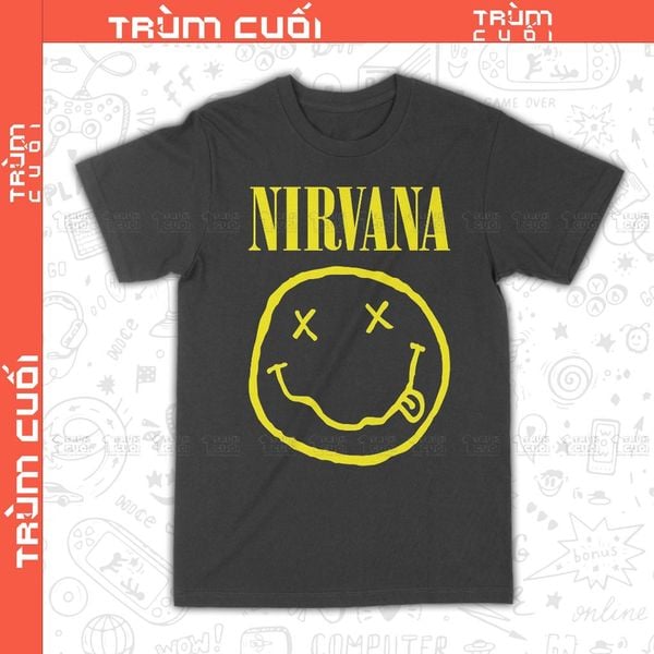  Áo thun Nirvana, Trùm Cuối Thần tượng âm nhạc, Unisex Cotton 100% 2 màu nam nữ 0389 