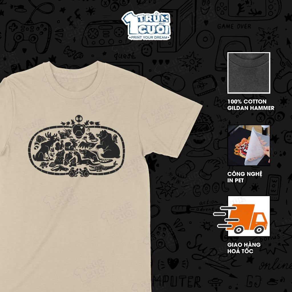 Áo thun Robot Hoang Dã - The Wild Robot, Trùm Cuối Cine, Cotton 100% Unisex 3 màu nam nữ 0459 