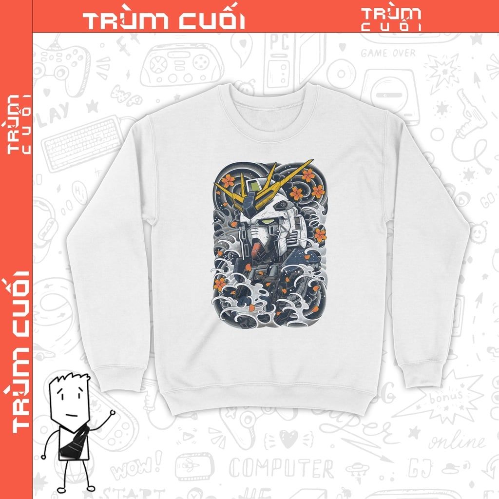  Áo Sweater Gundam, Trùm Cuối Anime, Cotton 100% 2 màu nam nữ 0226 