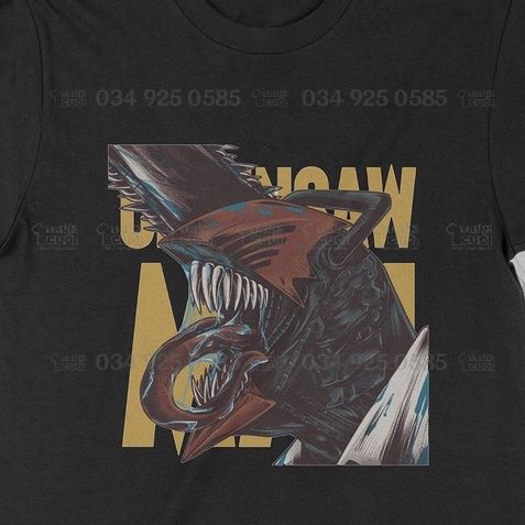  Áo thun Chainsaw Man Unisex Trùm Cuối Manga Anime, Cotton 100% 2 màu nam nữ 0019 