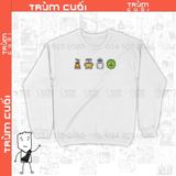  Áo Sweater Wall E, Trùm Cuối Cartoon Cine, Unisex Nỉ Bông 100% 2 màu nam nữ 0037 