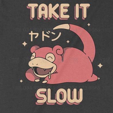  Áo thun Take It Slowpoke, Trùm cuối Game Anime, Cotton 100% 2 màu nam nữ 0221 