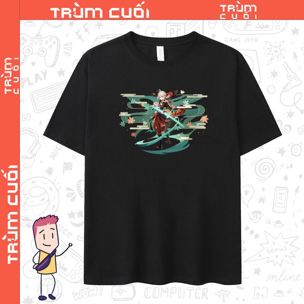 Áo thun Kazuha - Ước Nguyện, Trùm Cuối Game Genshin, Unisex Cotton 100% 2 màu nam nữ 0249 