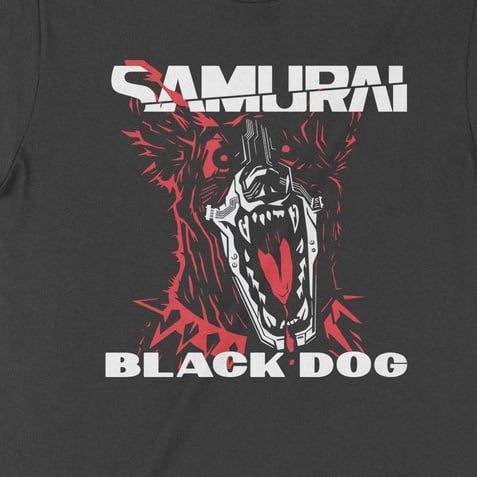  Áo thun SAMURAI: Black Dog - Cyberpunk 2077 Unisex Trùm Cuối Game, Cotton 100% 2 màu nam nữ 0079 