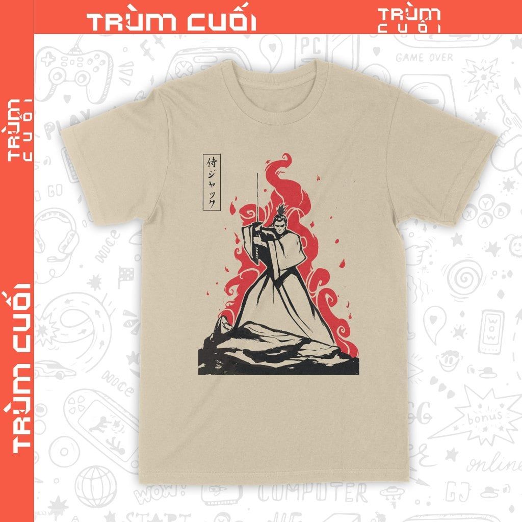  Áo thun phim Samurai Jack, Trùm Cuối Cine Cartoon, Unisex Cotton 100% 2 màu nam nữ 0363 