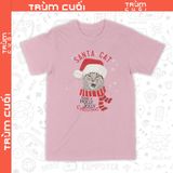  Áo thun Santa Cat, Trùm Cuối Christmas Festival, Unisex Cotton 100% 2 màu nam nữ 0381 
