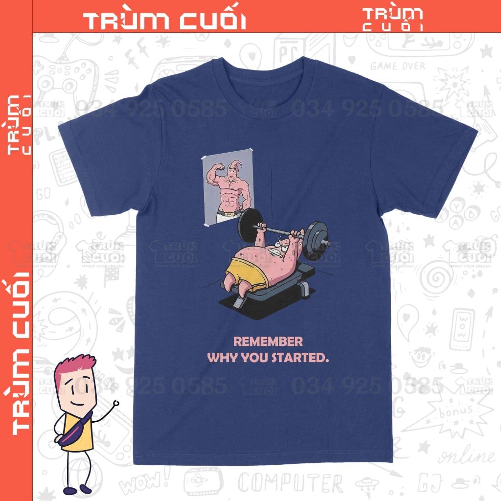  Áo thun Patrick Star Nỗ Lực, Trùm Cuối Cartoon, Unisex Cotton 100% 2 màu nam nữ 0316 