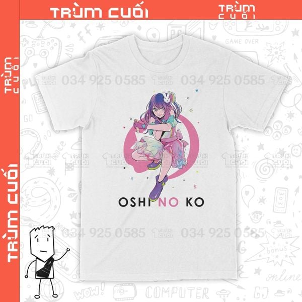  Áo thun Ai Hoshino - Oshi no Ko, Trùm Cuối Anime, Unisex  Cotton 100% 2 màu nam nữ 0271 