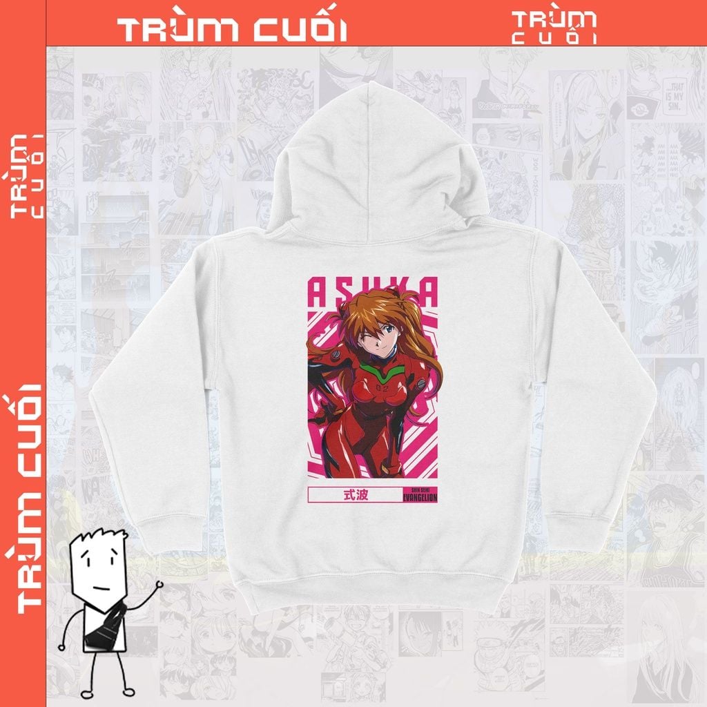  Áo hoodie Soryu Asuka Langley - Neon Genesis Evangelion Unisex Trùm Cuối Game, Nỉ Bông 100% 2 màu nam nữ 0102 
