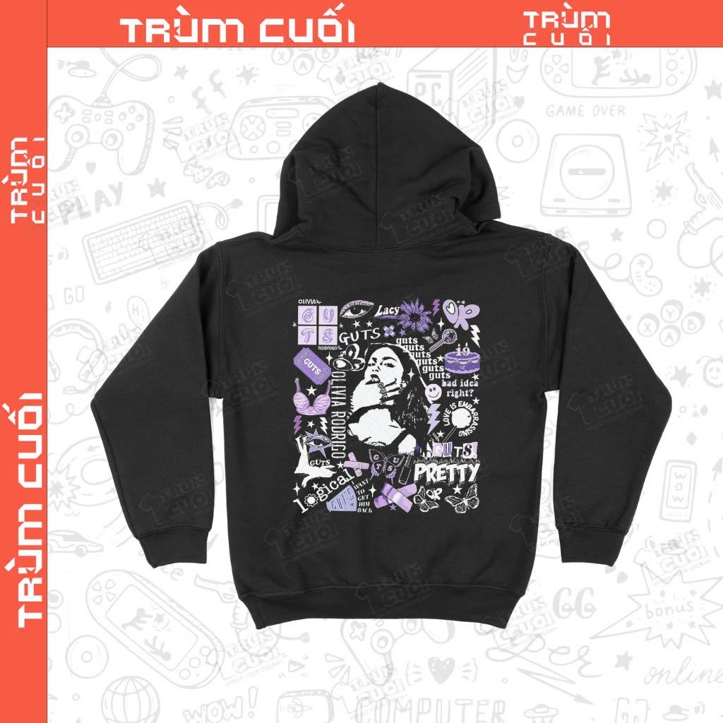  Áo Hoodie Olivia Dodrigo, Trùm Cuối Thần Tượng Âm Nhạc, Unisex Nỉ Bông 100% 4 màu nam nữ 0454 