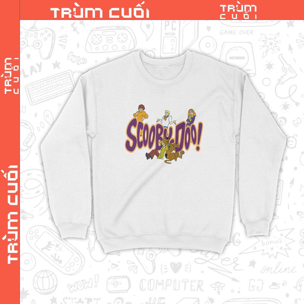  Áo Sweater phim Scooby-Doo, Trùm Cuối Cine Cartoon, Unisex Nỉ Bông 100% 2 màu nam nữ 0361 