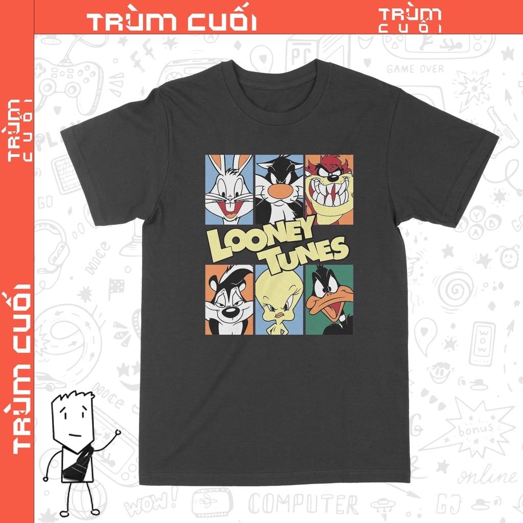  Áo thun Looney Tunes, Trùm Cuối Cine , Cotton 100% 2 màu nam nữ 0204 