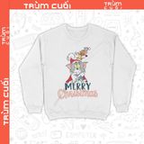  Áo Sweater Giáng Sinh của Tâm và Gia Huy, Trùm Cuối Cartoon Christmas Festival, Nỉ Bông 100% Unisex nam nữ 0377 