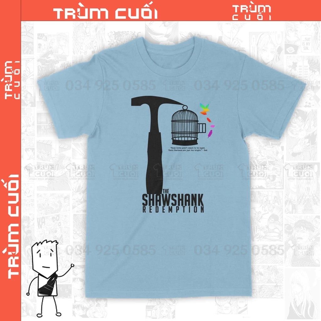  Áo thun The Shawshank Redemption - Movie Unisex Trùm Cuối Cine, Cotton 100% 2 màu nam nữ 0128 