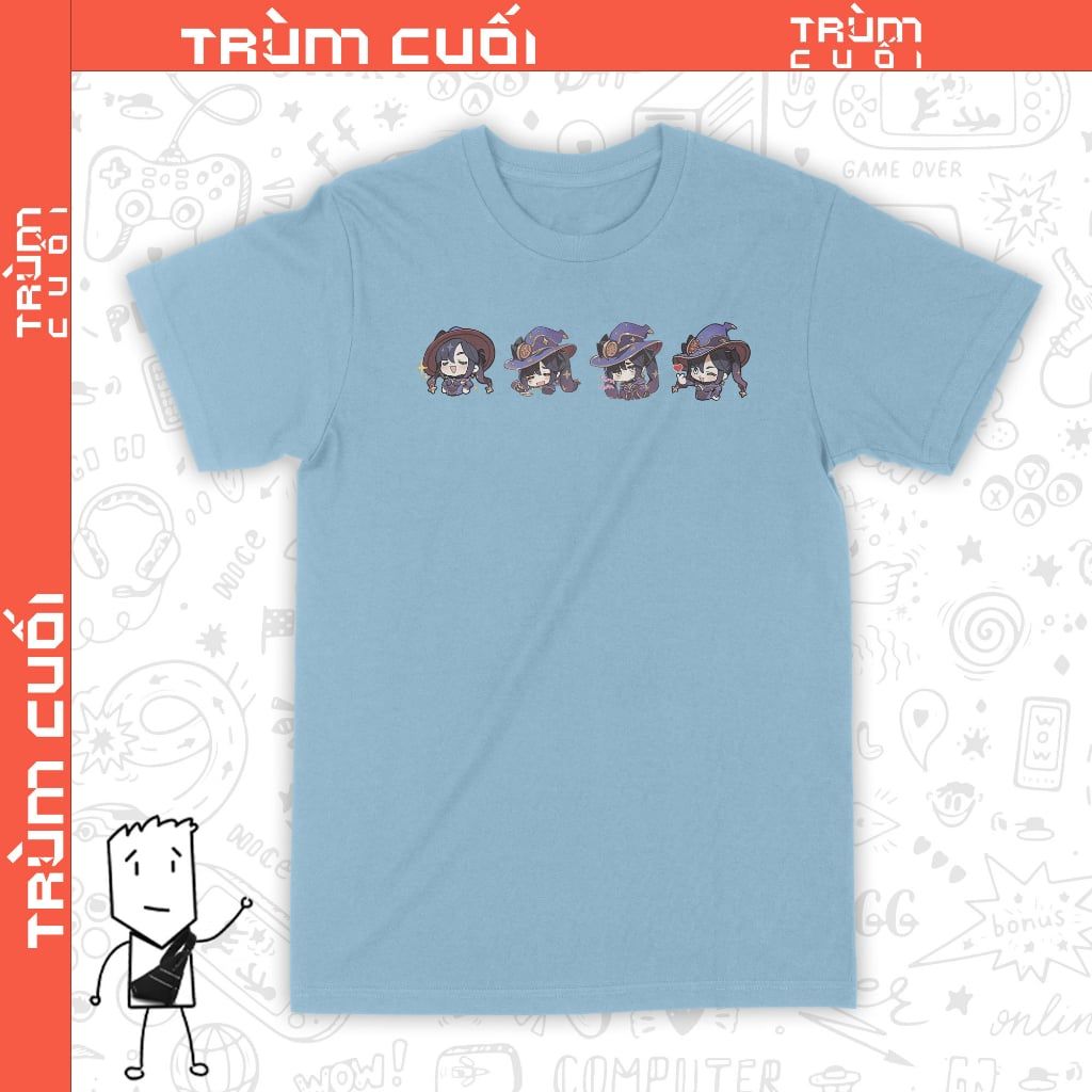  Áo thun Mona Chibi, Trùm Cuối Game Genshin, Unisex Cotton 100% 2 màu nam nữ 0259 