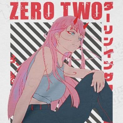 Áo Sweater Zero Two - Darling in the Franxx, Trùm Cuối Manga Anime, Unisex Nỉ Bông 100% 2 màu 0443 