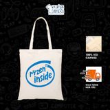  Túi Tote Meme, Trùm Cuối 2025, 100% vải Canvas 35x40 cm - Unisex Nam Nữ 2 màu đen trắng 
