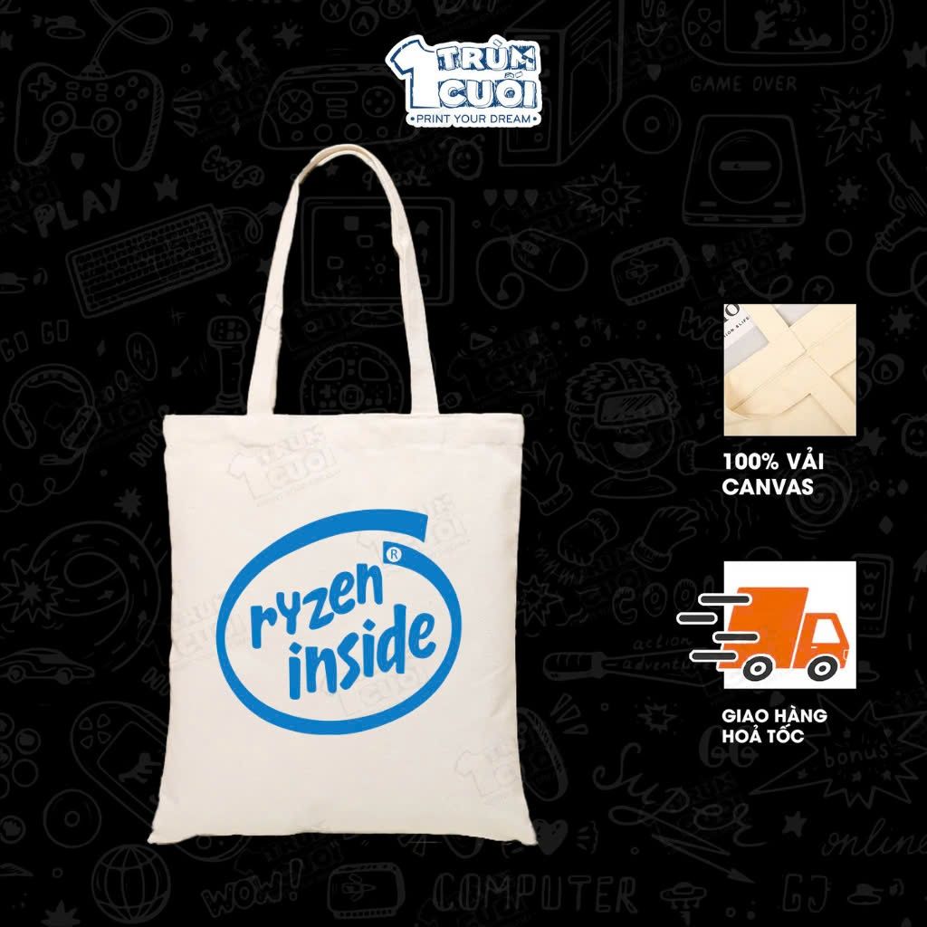  Túi Tote Meme, Trùm Cuối 2025, 100% vải Canvas 35x40 cm - Unisex Nam Nữ 2 màu đen trắng 