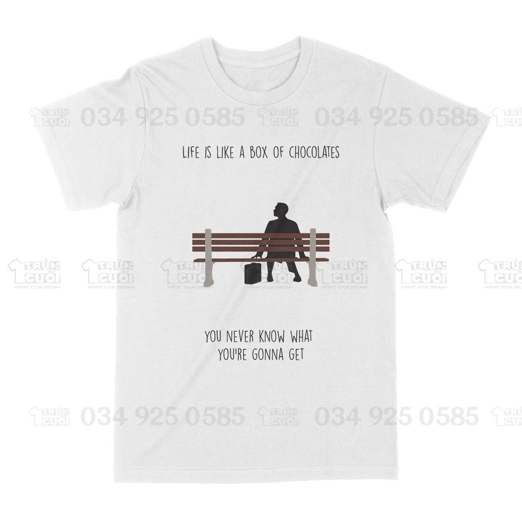  Áo thun Forest Gump Unisex Trùm Cuối Cine, Cotton 100% 2 màu nam nữ 0042 