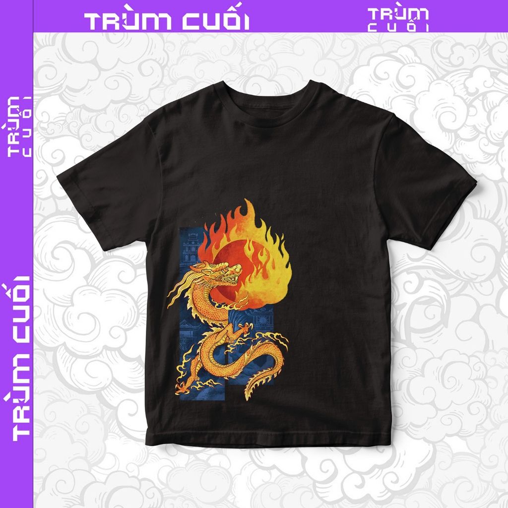  Áo thun Hỏa Thần Long, Trùm Cuối Đăng Hỏa Chi Thần 2024, Unisex Cotton 100% 2 màu nam nữ 