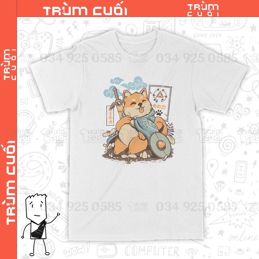  Áo thun Legend of Shiba, Trùm Cuối Game, Unisex Cotton 100% 2 màu nam nữ 0213 
