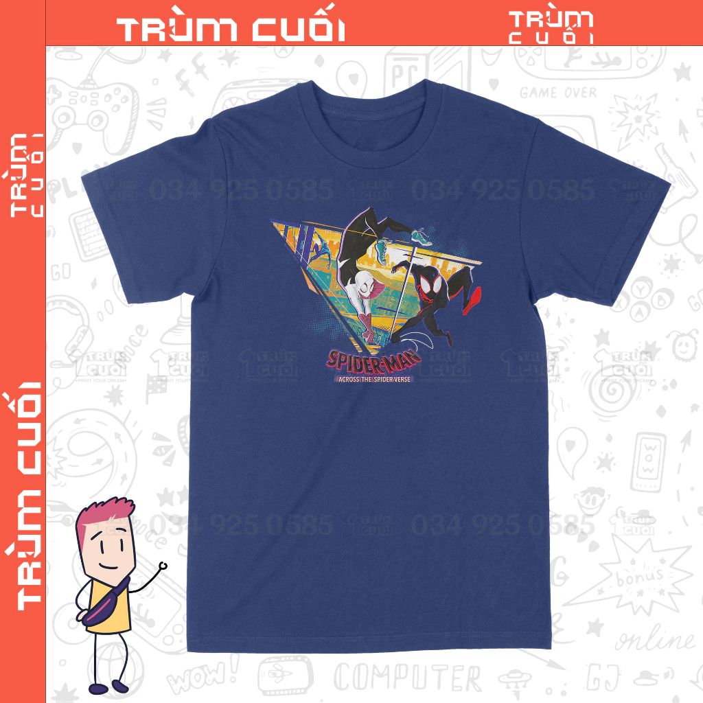  Áo thun Miles & Gwen - Across The Spider-Verse, Trùm Cuối Marvel Cine, Unisex Cotton 6 màu 0283 