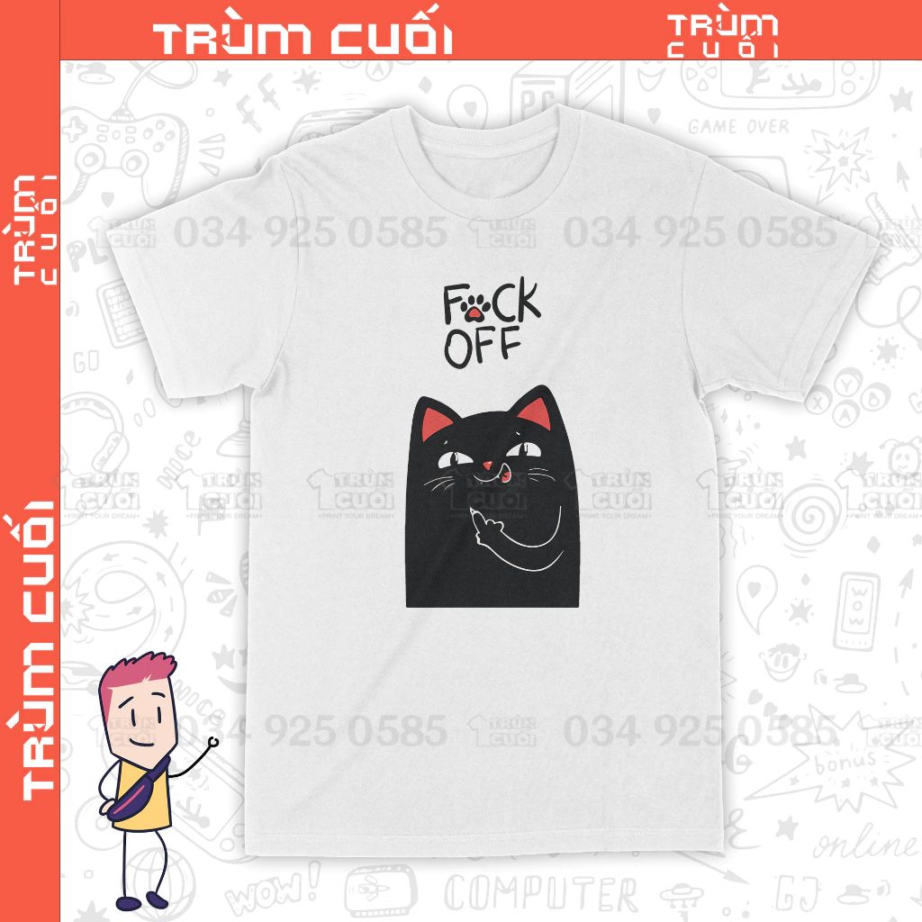  Áo thun 2 mặt Anti Social Cat, Trùm Cuối Casual Meme, Unisex Cotton 100% nam nữ 0306 