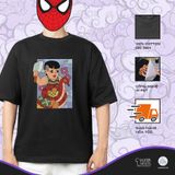  Áo thun oversize cậu Pảnh ôm Rắn Tía, Trùm Cuối x Đăng Hoả Chi Thần - Tết 2025, Unisex Cotton 100% 