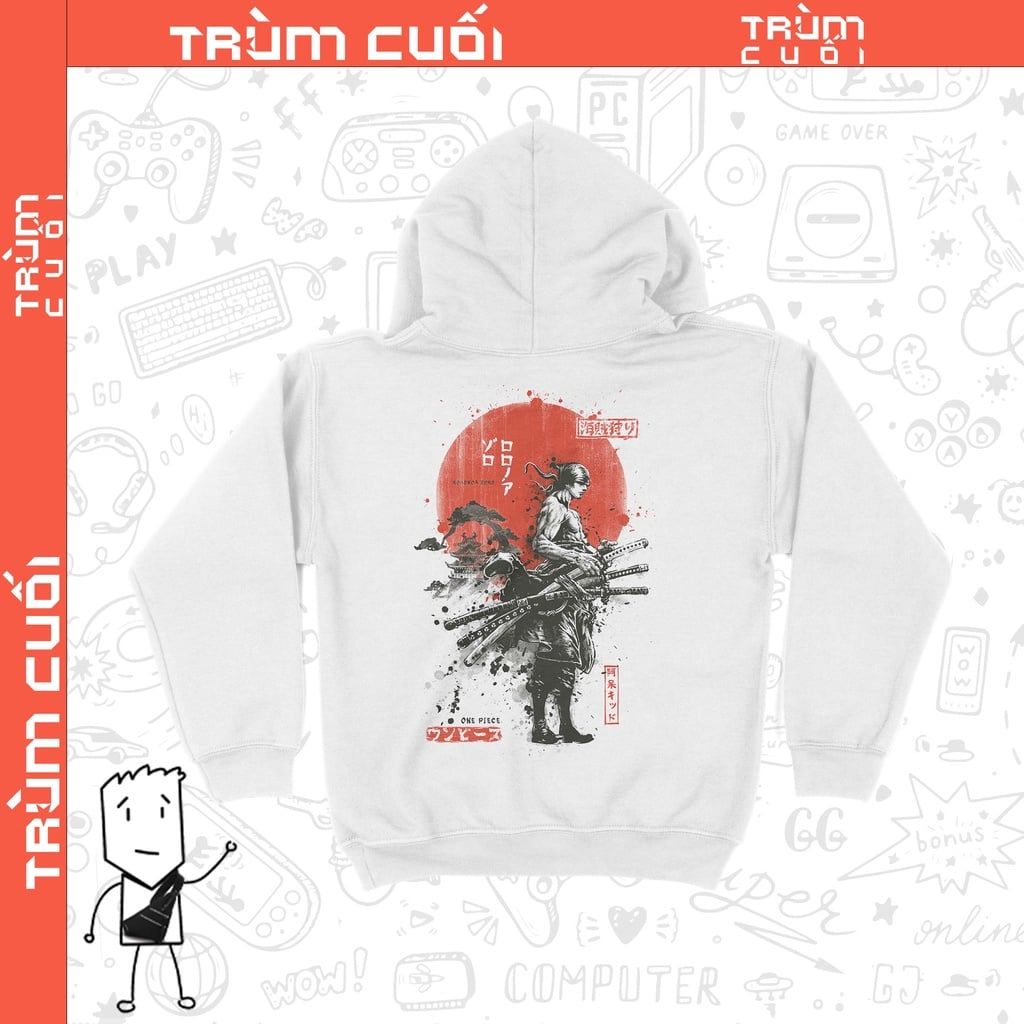  Áo Hoodie Lãng Kháck Zoro - One Piece, Unisex Trùm Cuối Anime Cine, Nỉ Bông100% 2 màu nam nữ 0160 