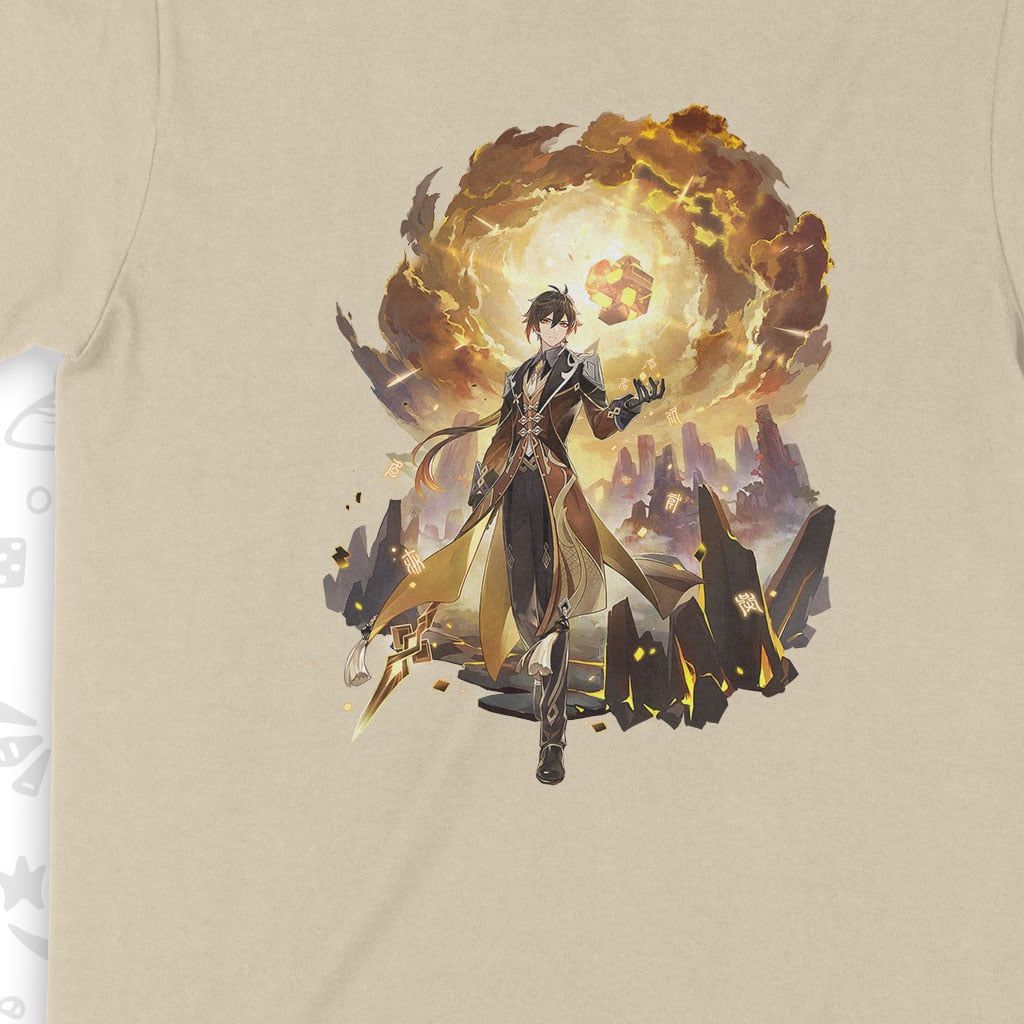  Áo thun Zhongli - Ước Nguyện, Trùm Cuối Game Genshin, Unisex Cotton 100% 2 màu nam nữ 0248 