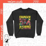  Áo Sweater It's Chainsaw Time - Chainsaw Man, Trùm Cuối Anime Cine, Unisex Nỉ Bông 100%, 2 màu nam nữ 0152 